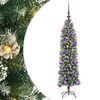 vidaXL Albero di Natale Artificiale Sottile Verde e Bianco 120 cm
