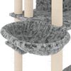vidaXL Albero per Gatti con Tiragraffi in Sisal Grigio Chiaro 191 cm