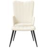 vidaXL Poltrona Relax con Sgabello Bianco Crema in Velluto