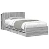 vidaXL Telaio del letto con storage Sonoma grigio 90 x 200 cm