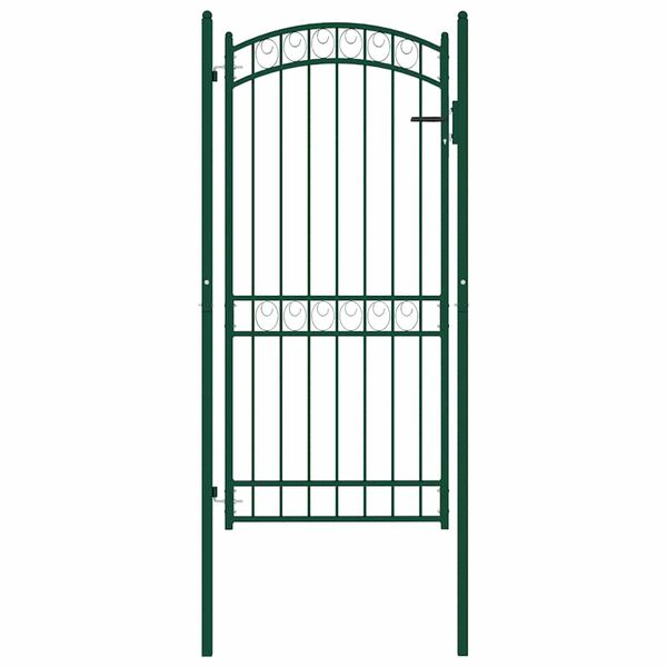 vidaXL Cancello per Recinzione ad Arco in Acciaio 102x136 cm Verde