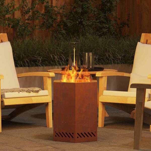 vidaXL Focolare Senza Fumi Marrone 38 x 38 x 51 cm