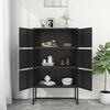 vidaXL Credenza Alta Nera 80x35x135 cm in Acciaio