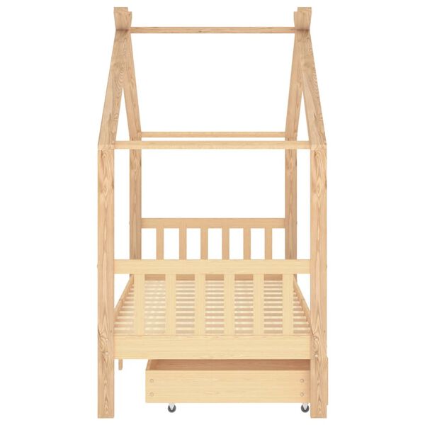 vidaXL Giroletto Bambini con Cassetti 90x200 cm Legno Massello di Pino