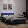 vidaXL Letto a Molle con Materasso e LED Grigio Scuro 140x220 cm Velluto