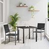 vidaXL Set da Pranzo per Giardino 3 pcs Nero Rattan in PE