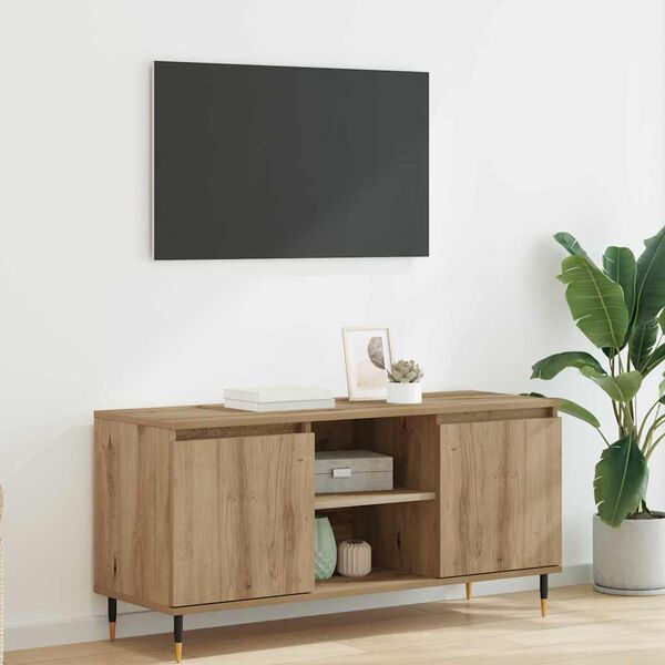 vidaXL Mobile TV Rovere artigianale 104 x 35 x 50 cm Legno multistrato