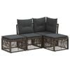 vidaXL Set Divano da Giardino 4 pz Grigio polyrattan
