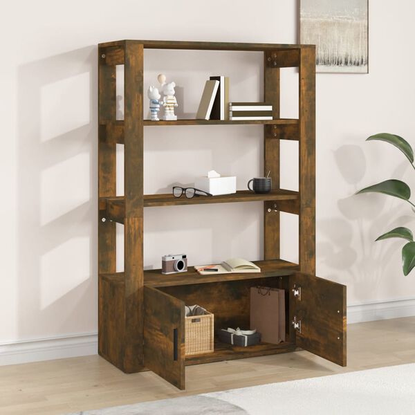 vidaXL Credenza Rovere Fumo 80x30x119,5 cm in Legno Multistrato