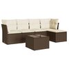 vidaXL Set Divano da Giardino 6 pz con Cuscini Marrone in Polyrattan