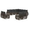 vidaXL Set Divano da Giardino 11 pz Grigio e Grigio Scuro polyrattan