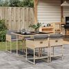 vidaXL Set Pranzo da Giardino 5 pz con Cuscini Beige Misto Polyrattan