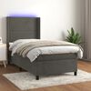 vidaXL Letto a Molle con Materasso e LED Grigio Scuro 100x200 cm