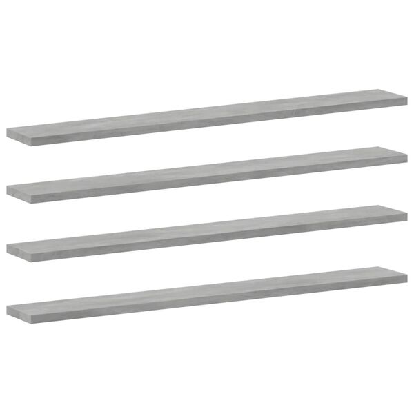 vidaXL Ripiani per Libreria 8pz Grigio Cemento 80x10x1,5cm Multistrato