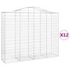 vidaXL Cesti Gabbioni ad Arco 12 pz 200x50x160/180 cm Ferro Zincato