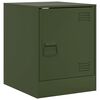 vidaXL Comodino Verde Oliva 34,5x39x44 cm in Acciaio