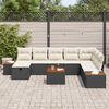 vidaXL Set Divano da Giardino con cuscino 9 pcs Nero Poly Rattan