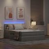vidaXL Letto con contenitore e LED Grigio chiaro 140 x 200 cm