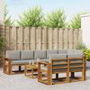 vidaXL Set di divani da esterno 9 pcs Grigio Naturale e Chiaro
