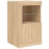 vidaXL Armadietto con Luci LED Rovere Sonoma in Legno Multistrato