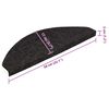 vidaXL Tappeti Adesivi per Scale 15 pz 56x17x3 cm Nero
