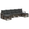 vidaXL Set Divano da Giardino 7 pz Grigio polyrattan