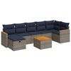 vidaXL Set Divano da Giardino 8 pz con Cuscini Grigio in Polyrattan