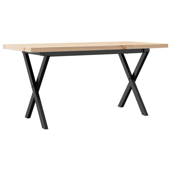vidaXL Tavolino Salotto Telaio a X 90x40x45,5 cm Legno Pino e Acciaio