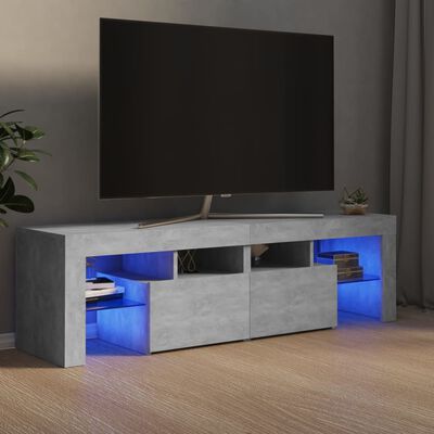 vidaXL Mobile Porta TV con Luci LED Grigio Cemento 140x36,5x40 cm