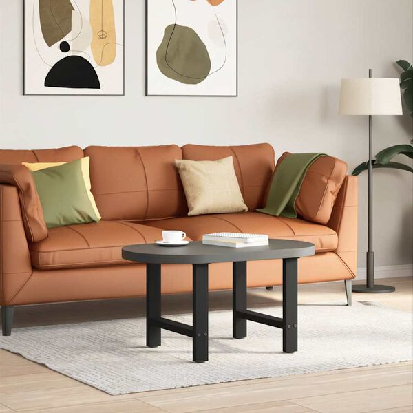 vidaXL Gambe per Tavolino da Caffè Nere 2 pz 50x(42-43) cm Acciaio