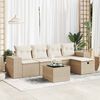 vidaXL Set Divano da Giardino 6 pz con Cuscini Beige in Polyrattan