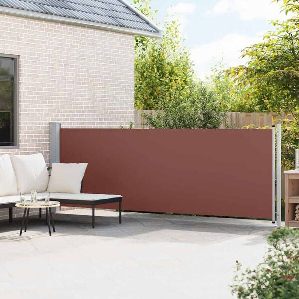 vidaXL Tenda Laterale Retrattile per Patio 140x600 cm Marrone