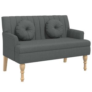vidaXL Panca con Cuscini Grigio Scuro 113x64,5x75,5 cm in Tessuto