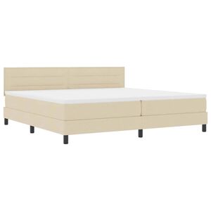 vidaXL Letto a molle con strisce LED Crema 200 x 200 cm Tessuto