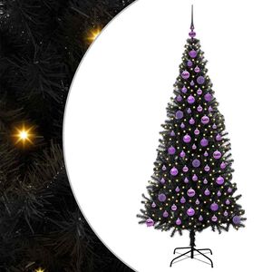 vidaXL Albero di Natale Nero 180 cm PVC