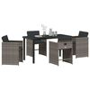 vidaXL Set da Pranzo per Giardino 5 pcs Grigio polyrattan