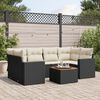 vidaXL Set Divani da Giardino con Cuscini 7pz Nero Polyrattan