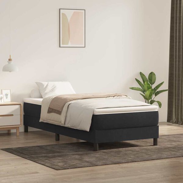vidaXL Letto a Molle senza Materasso Nero 90x220 cm in Velluto