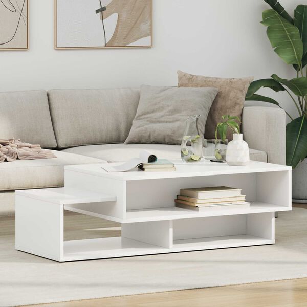 vidaXL Tavolino da salotto Bianco 105 x 50 x 32,5 cm Legno multistrato