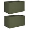 vidaXL Vaso da giardino 2 pz Verde Oliva 80 x 50 x 50 cm