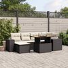 vidaXL Set Divani da Giardino con Cuscini 7pz Nero Polyrattan