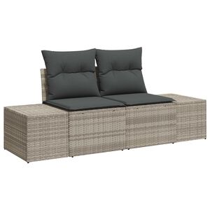 vidaXL Divano da giardino Grigio 123 x 62 x 69cm polyrattan