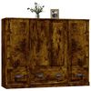vidaXL Credenze 3 pz Rovere Fumo in Legno Multistrato