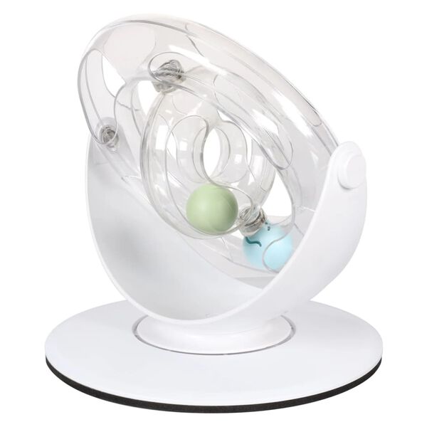 FLAMINGO Gioco Elettronico per Gatti Dita Ruota Girevole Bianca