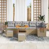 vidaXL Set Divano da Giardino 11 pcs Beige e Grigio Chiaro polyrattan