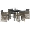 vidaXL Set da Pranzo per Giardino 5 pcs Grigio polyrattan