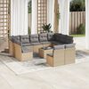 vidaXL Set Divani da Giardino 12 pz con Cuscini Beige in Polyrattan