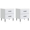 vidaXL Armadio da Notte con cassetto 2 pcs Bianco 43 x 34,5 x 47,5 cm