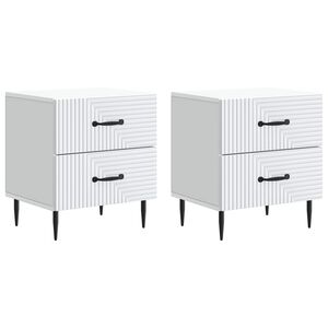 vidaXL Armadio da Notte con cassetto 2 pcs Bianco 43 x 34,5 x 47,5 cm