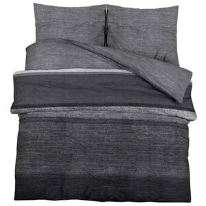 vidaXL Set Copripiumino Grigio Scuro e Nero 200x200 cm in Cotone
